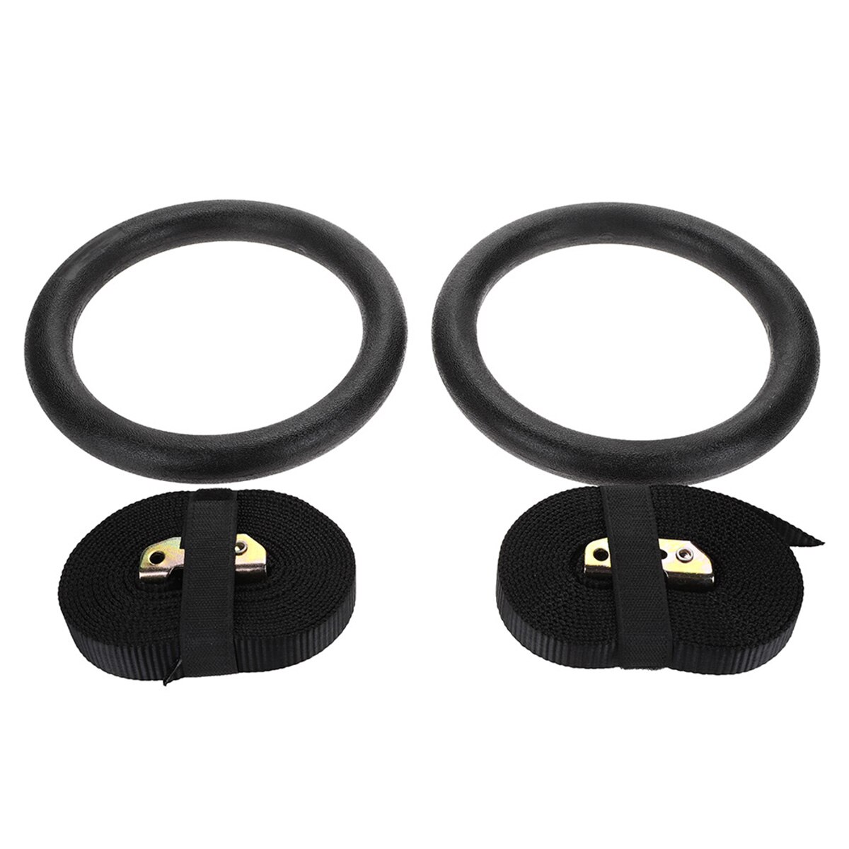 Gymnastic Gym Rings Black Adjustable Fitness Muscle Fitness Rings Strength Training Straps Hoop Fitness Equipment Fast