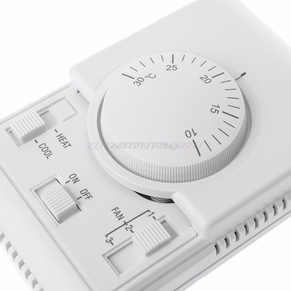 AC 220V Room Mechanical Thermostat Control Switch Air Conditioner Fan Coil Temperature Controller My02 19