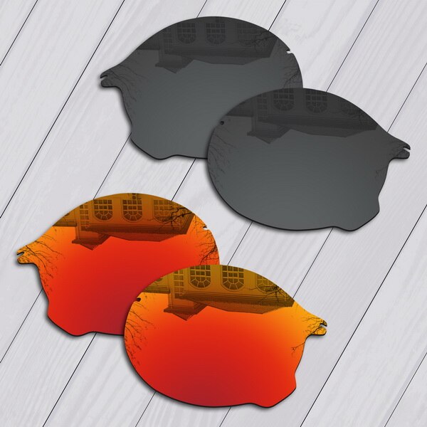 E.O.S Polarized Enhanced Replacement Lenses for Oakley Tailend Sunglasses - Multiple Choice: Black-Fire Red
