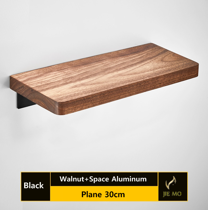 Bathroom Walnut rack the wall hanging storage shelf wood storage shelf: Red