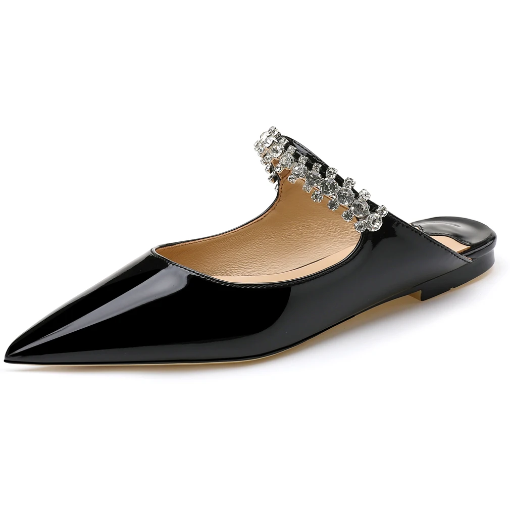 【Médisez la longueur de vos pieds avant de commander】 Cristaux Luxry Femmes Sandales à talons à lanières Chaussures plates à la 77-CHC-33