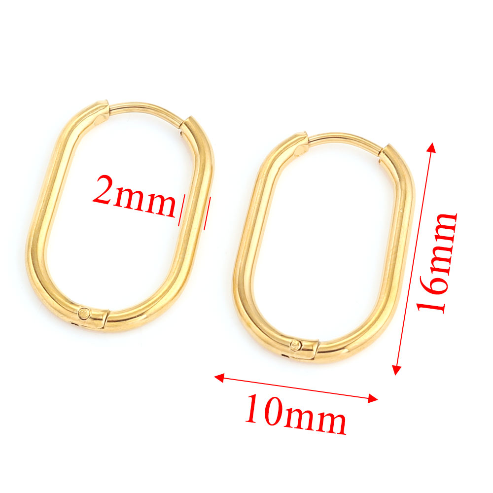 Pendientes de aro de acero inoxidable para mujer, joyería para Piercing, aro para prevenir alergias, joyería al por mayor, 6 uds.: COLOR ORO ROSADO