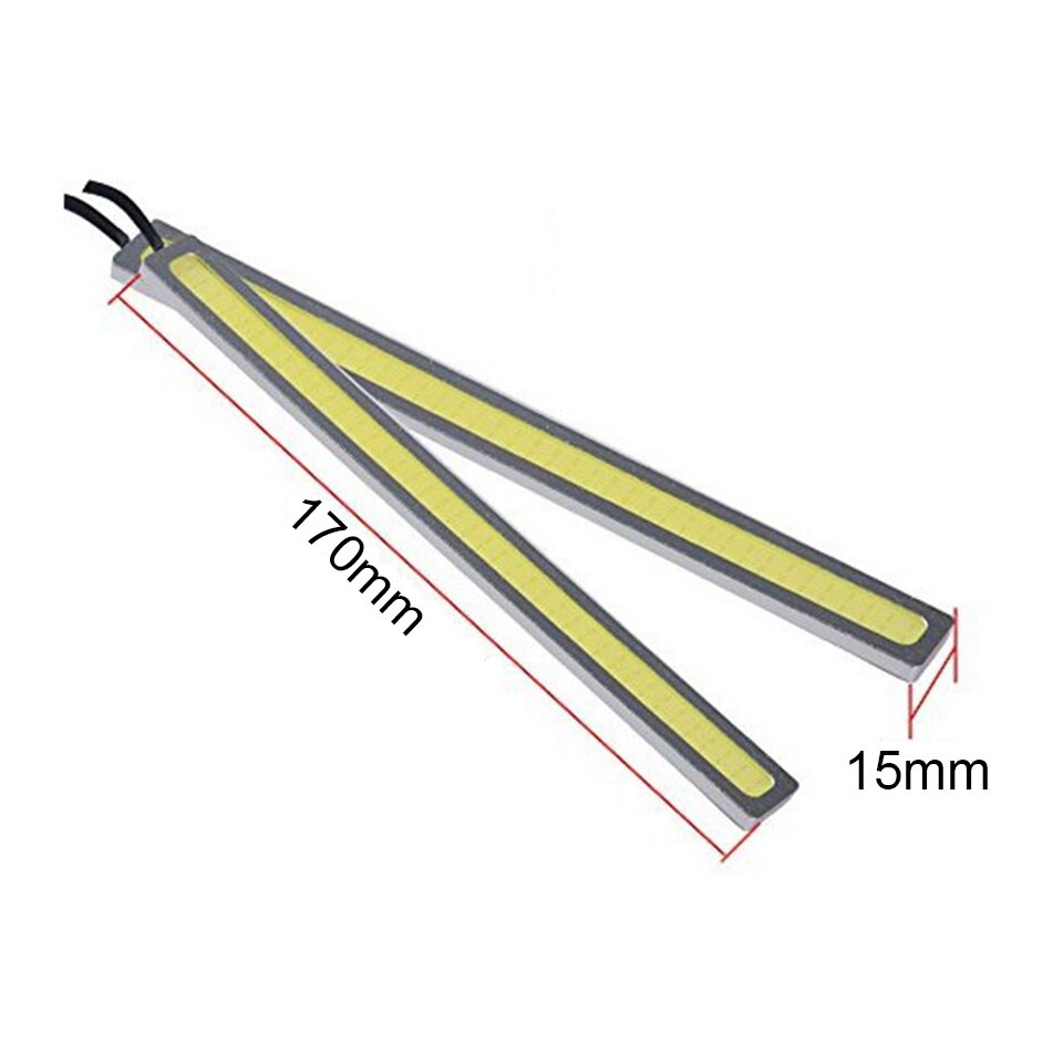 2PCS Universal 17CM Dagrijverlichting 12V Waterdichte Auto COB led Day Light DRL Lamp Auto Werken lichten