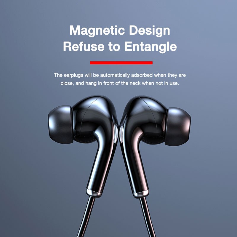 EARDECO-auriculares inalámbricos con Bluetooth y banda para el cuello, graves con audífonos estéreo de cancelación de ruido, batería de larga duración, TF, 600mAh