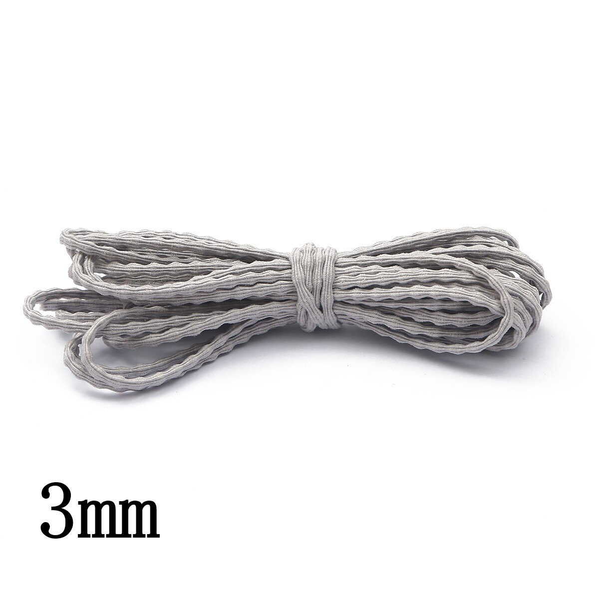 5m/ påse 3mm runda elastiska band sysnöre rep gummiband stretch tråd tråd gör-det-själv plagg plagg sömnadstillbehör: Grå 3mm