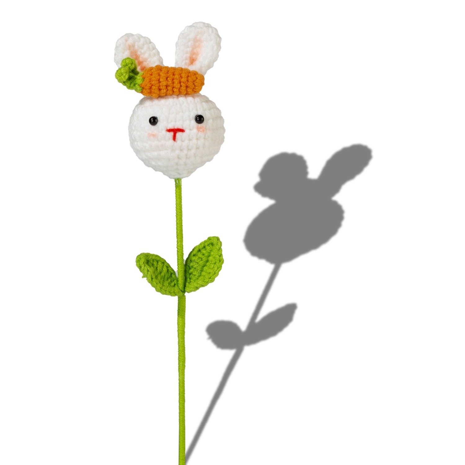 Fin virkad blombukett kanin stickblommor söt stickad bukett virkade vävda blommor heminredning: Beige