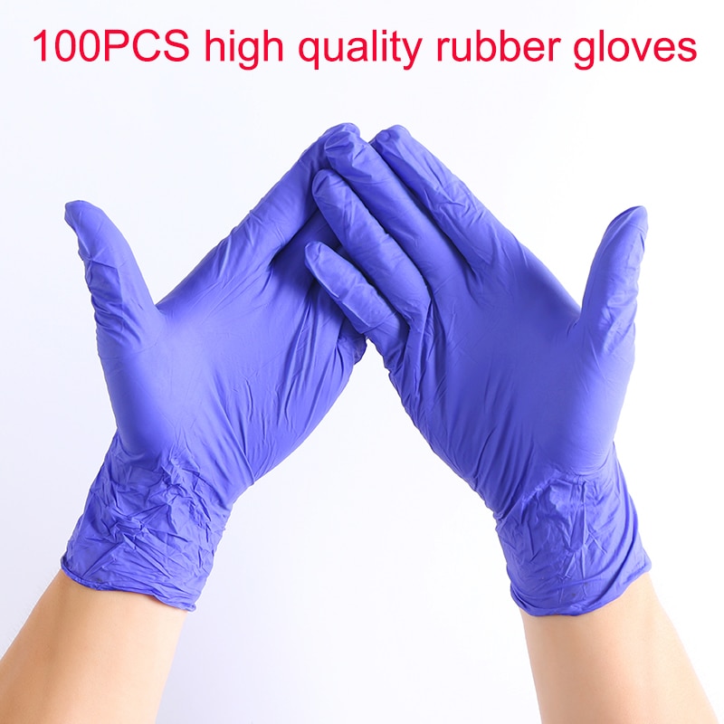 The disposable gloves Thickening nitrile odorless chemical laboratory food labor protection gloves to pack 100 mail