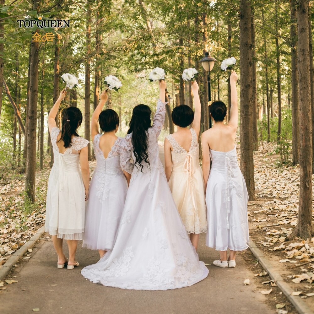 Topqueen F27 Bruidsboeket Bloem Boeket Bruiloft Decoratie Boeket Mariage Paars Bruidsmeisje Boeketten Bridemaid Boeket F27