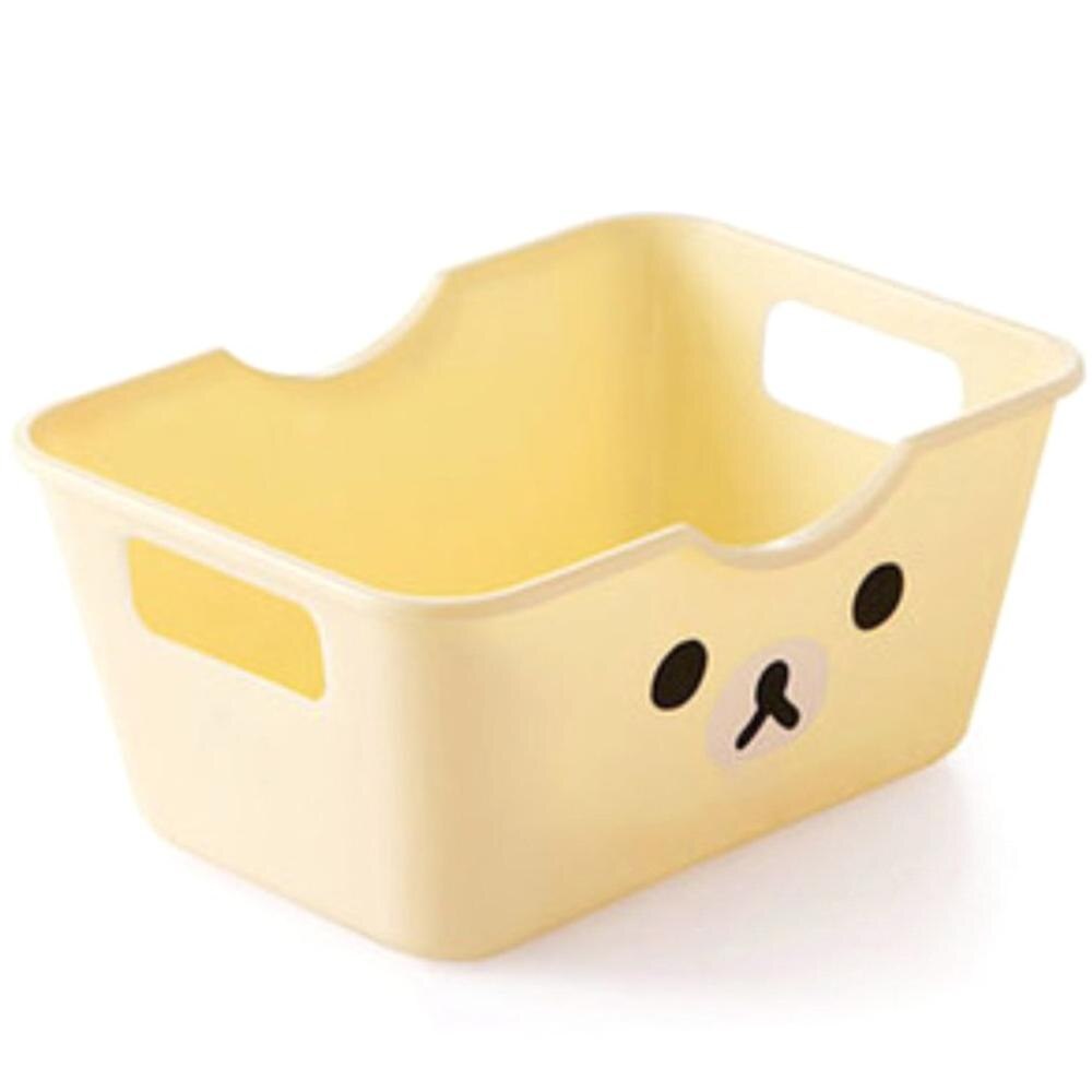Mini Cute Cartoon Stationery Storage Box Debris Sorting Box Storage Box Rectangular Desktop Storage Box: Beige