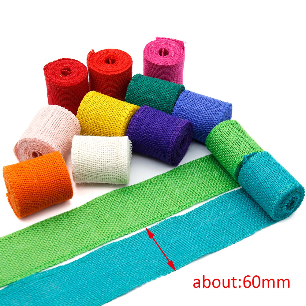 12 farger/sett 2m/ farger ensfarget lin båndklut, gjør-det-selv håndlagde materialer juledekorasjon innpakning ,1 yc 10554