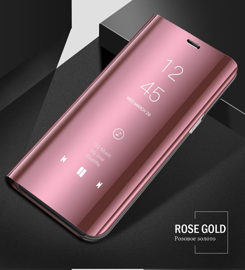 On For Huawei P9 p9 case cover 5.2" flip Smart Mirror protective phone pocket On For Huawei P9 case EVA-L09 EVA-L19 EVA-L2 cover: Rose gold
