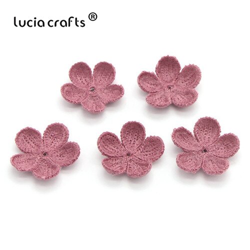 Lucia crafts 10/13 stuks 35mm wollen bloemen naai-op patches voor decoratie diy handgemaakte materialen accessoires  b0104: C7 bonenpoeder 10 stuks