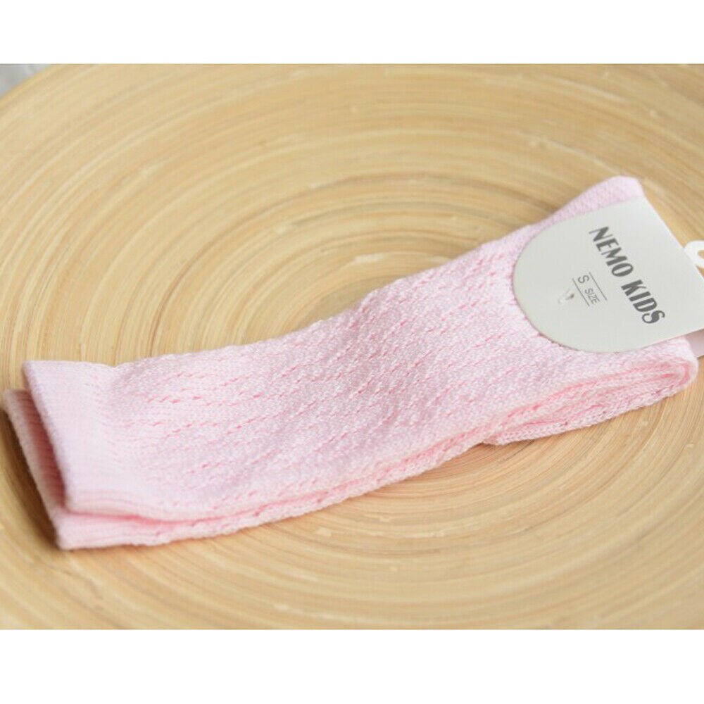 Baby Baby Meisje Antislip Hallow Out Sokken Knie Hoge Kant Prinses Sokken Lange Buis Booties Effen Baby Kids sok Voor 0-4 Jaar: Roze / 2 to 4Y
