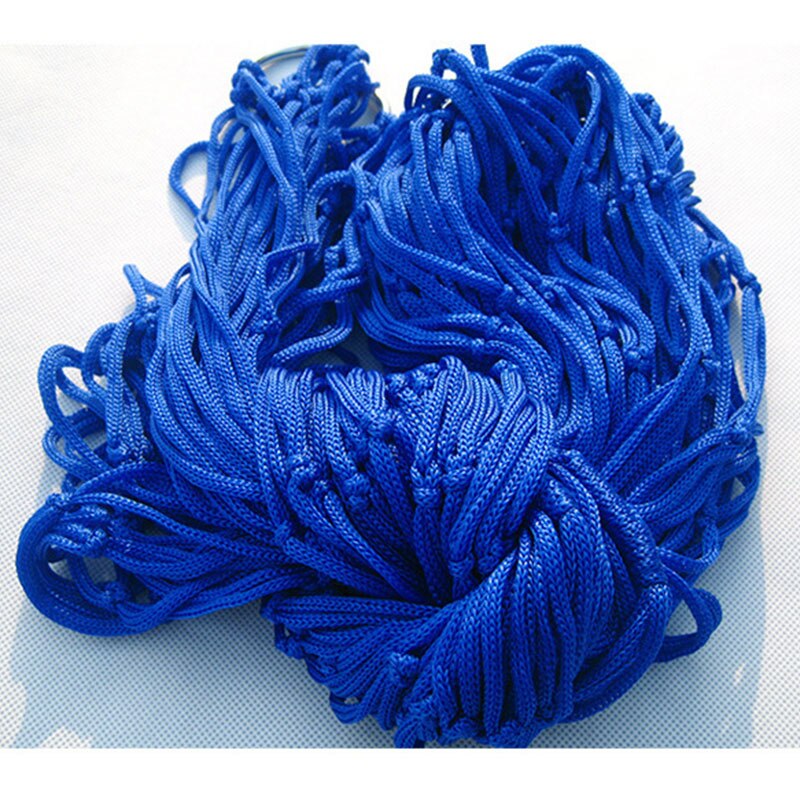 Portable Hammock Hamaca Swing Nylon Mesh Sleeping Bed Hanging Chair For Outdoor Patio Travel Beach Leisure Swing: Blue