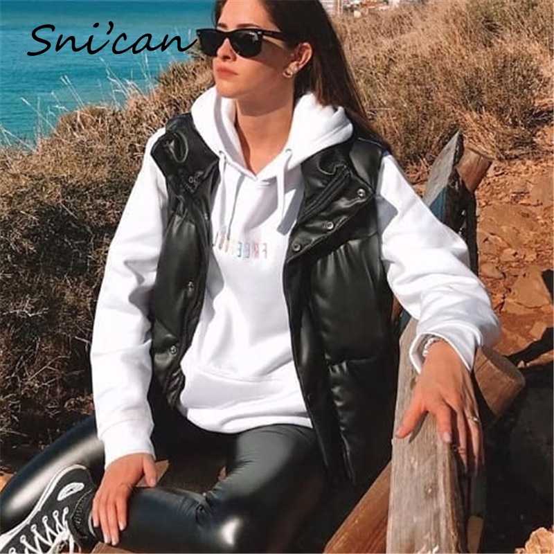 Black Pu Faux Leather Blazer Winter Vintage Cropped Jacket Women Chaquetas De Mujer Za Female Outwear Abrigo Veste