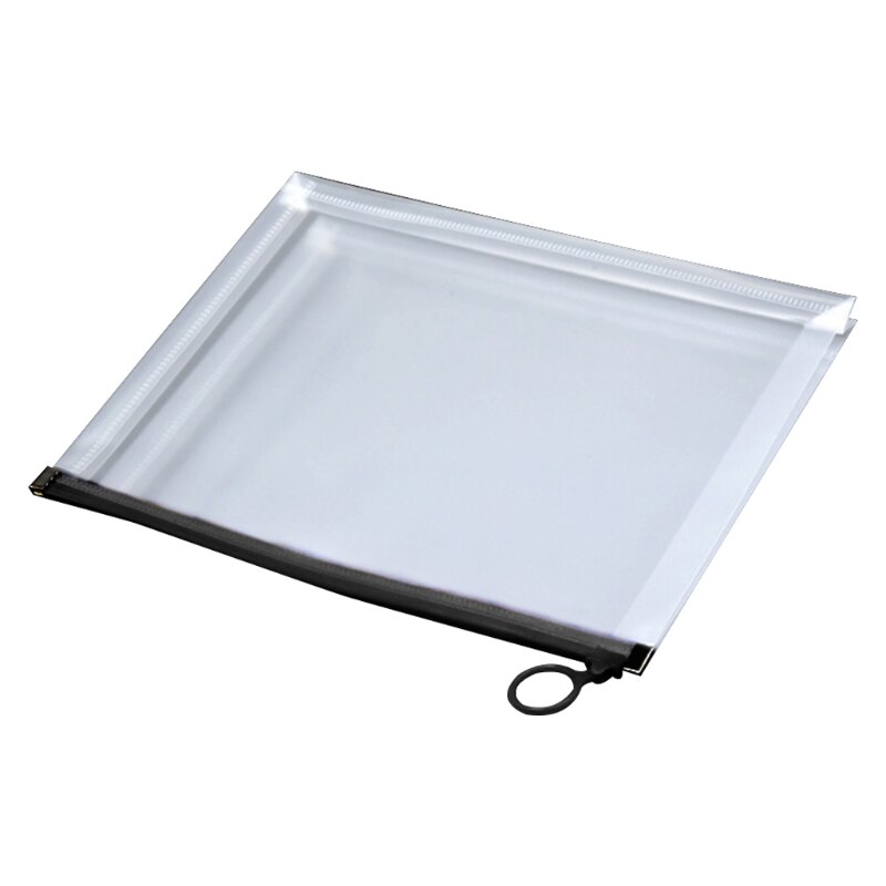 Multifunctional Transparent A4 A5 File Folder Document Bag Organizer Waterproof: Black A4