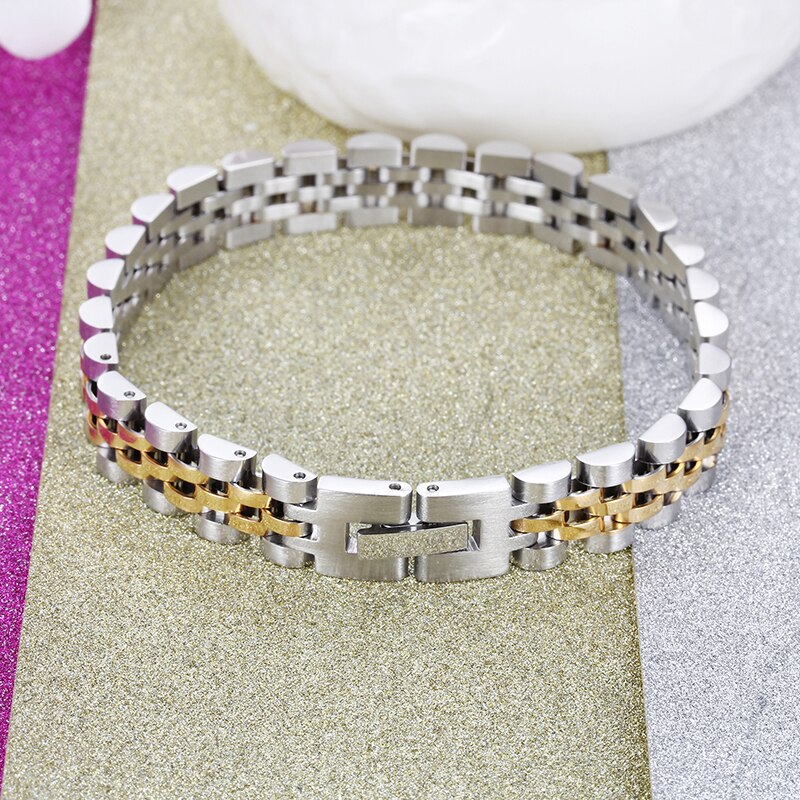 TrustyLan Rvs Armband Mannen Goud Kleur Horlogeband Armbanden & Armbanden Voor Man Mode-sieraden