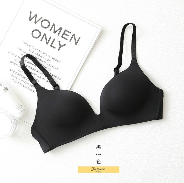 Seamless Bras for Women Push Up Bra No Wire Brassiere A B Cup Underwear Sexy Bra Three Quarters 3/4 Cup Lingerie Thin Soft Sexy: Black / 70 AB