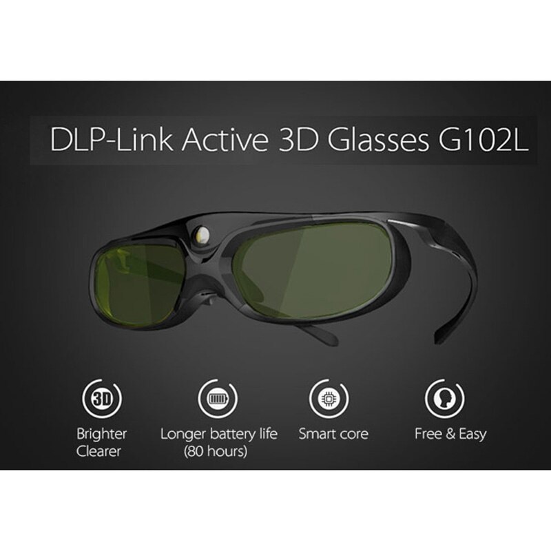 4 stuks actieve sluiter 3d brillen voor dlp-link compatibel 96-144hz met optama / acer / benq / viewsonic / xgimi dlp-link projectoren