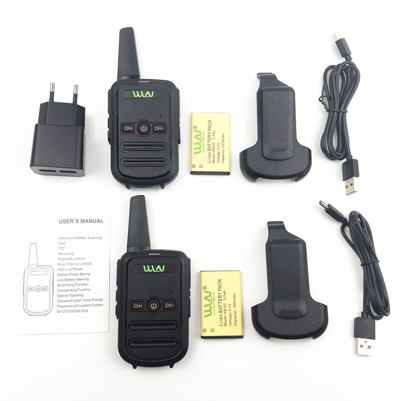 2 uds ganar KD-C52 MINI de mano transceptor de KD C52 Radio de dos vías estación de Radio-aficionado Walkie Talkie para de los niños