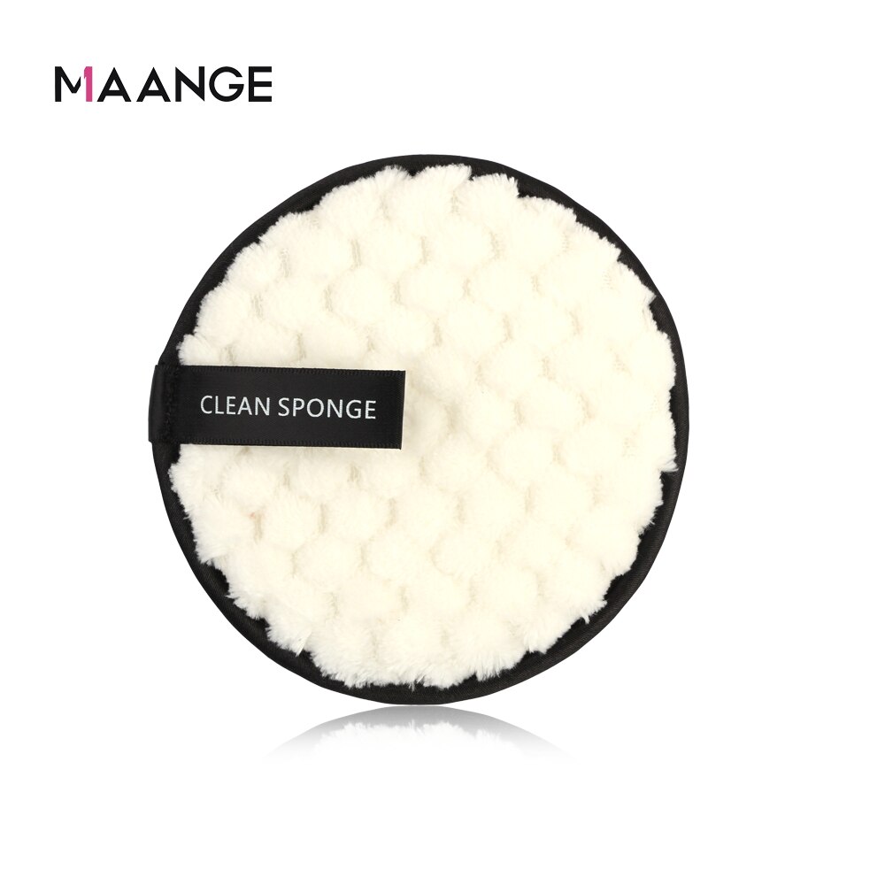 Chiffon démaquillant pour visage en peluche et microfibre, serviette nettoyante pour poudre de maquillage, tampons bouffée,: WHITE