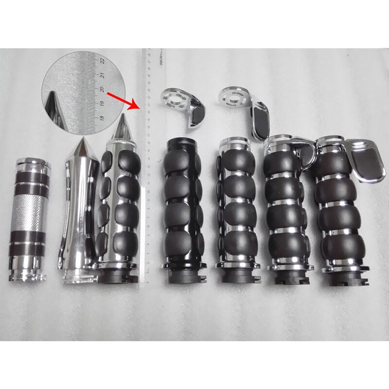 22 Mm Handvat Motorfiets Custom Chrome Aluminium Hand Grips Chopper Cruiser Stuur Grip
