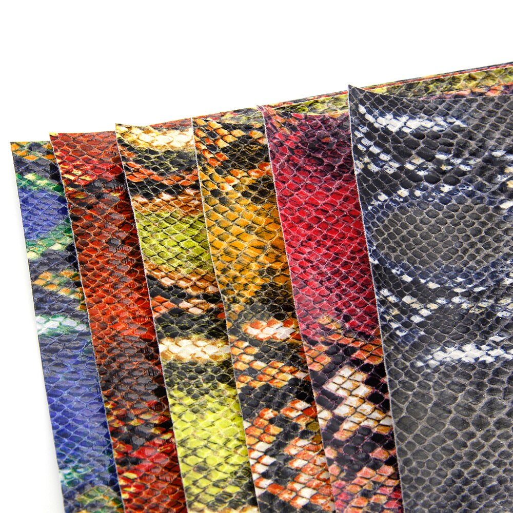 20*34cm Colorful Snake Patterns Faux Leather Fabric Sheets For Making Handmade Earrings Bows,1Yc9615
