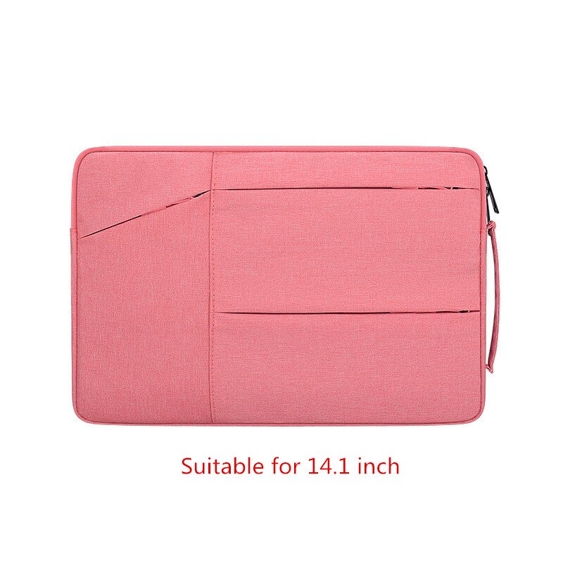 Portable Laptop Bag Woman Universal Briefcase Men Lightweight Liner Package Travel Ipad Phone Document Pouch Accessories Supplie: Pink 14.1 inch