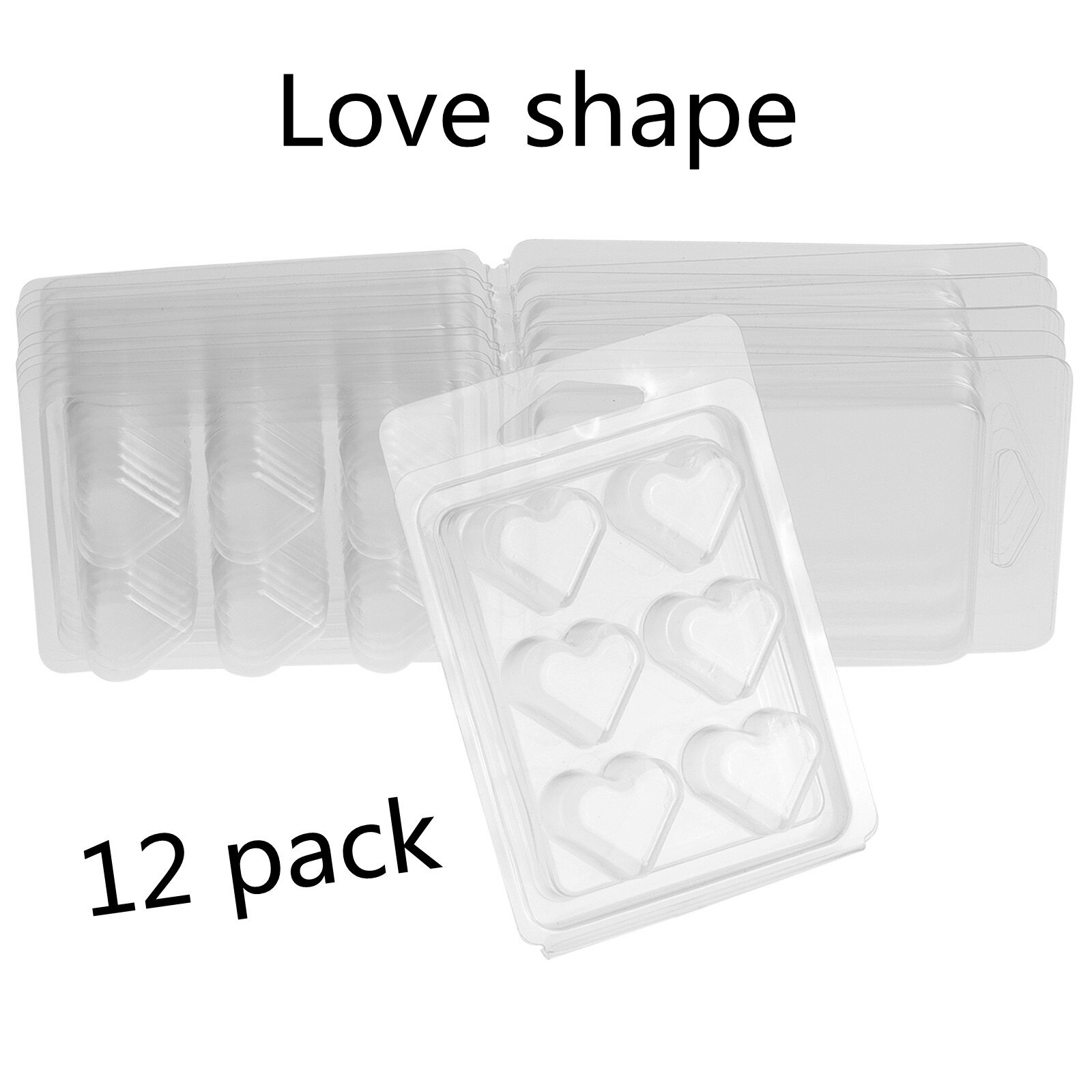 Behogar Wax Melt Molds 6-Cell Round Clear Plastic Clamshells Tray Containers for DIY Candle Handmade Soaps Making Supplies: A 12