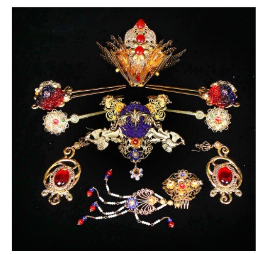 Qsj antiguo disfraz chino peluquería estilo antiguo imperial concubina Peluca de tocado