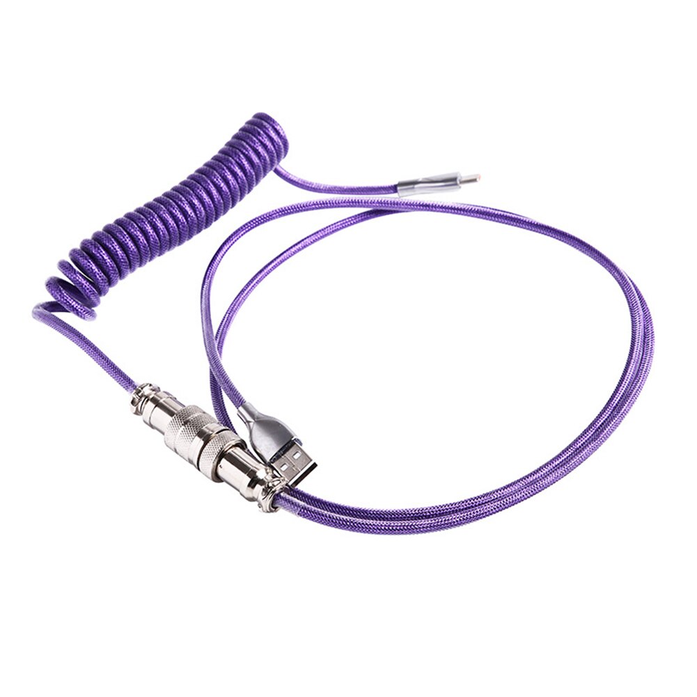 Klawiatura mechaniczna 3M dedykowany kabel Aviator type-c na USB złącze lotnicze przewód sprężynowy kabel danych do ładowania zestaw akcesoriów: Purple