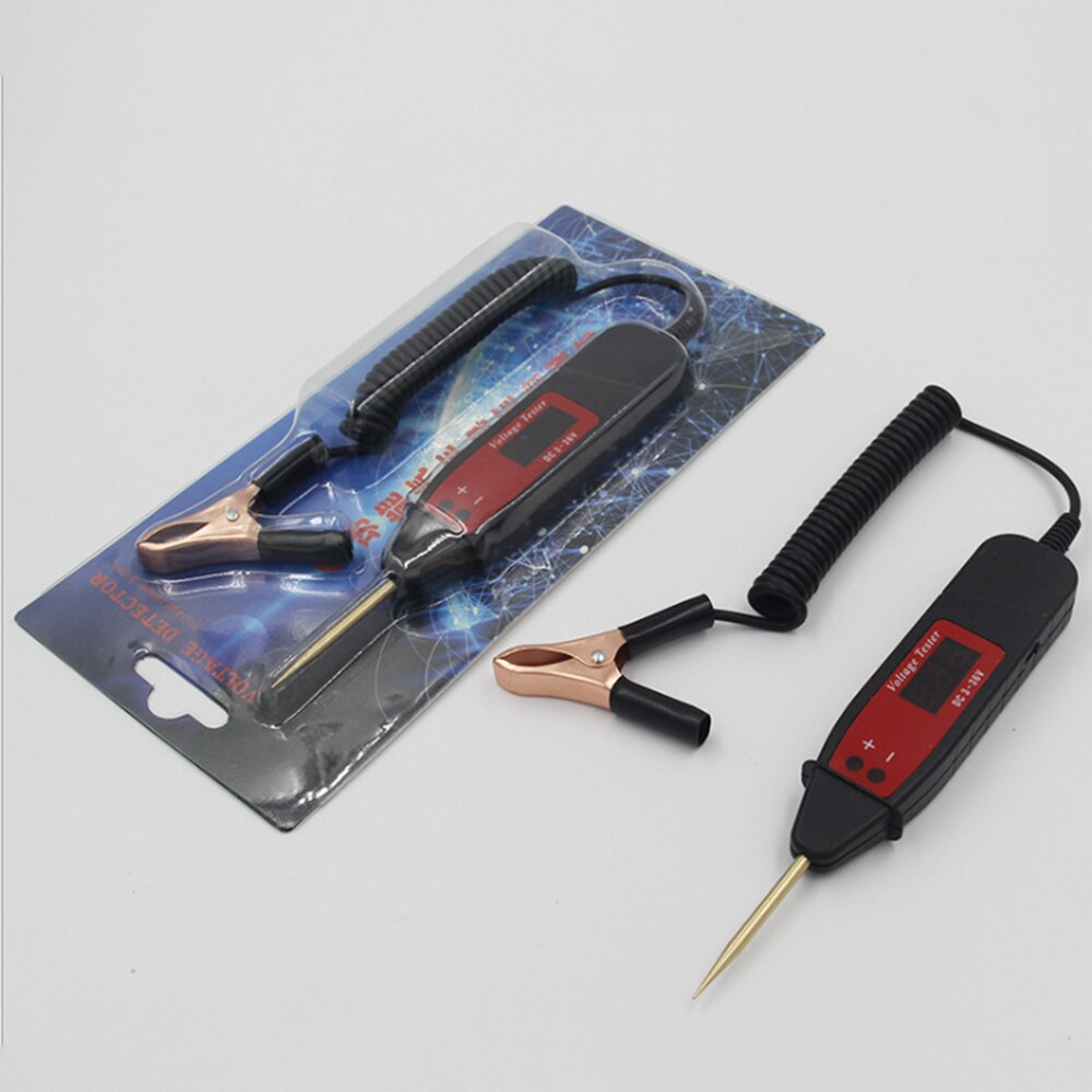 Bolígrafo de prueba de voltaje eléctrico LCD Digital portátil para coche, herramienta de reparación, sonda Detector, probador de circuito automotriz, Detector de voltaje, pluma de prueba