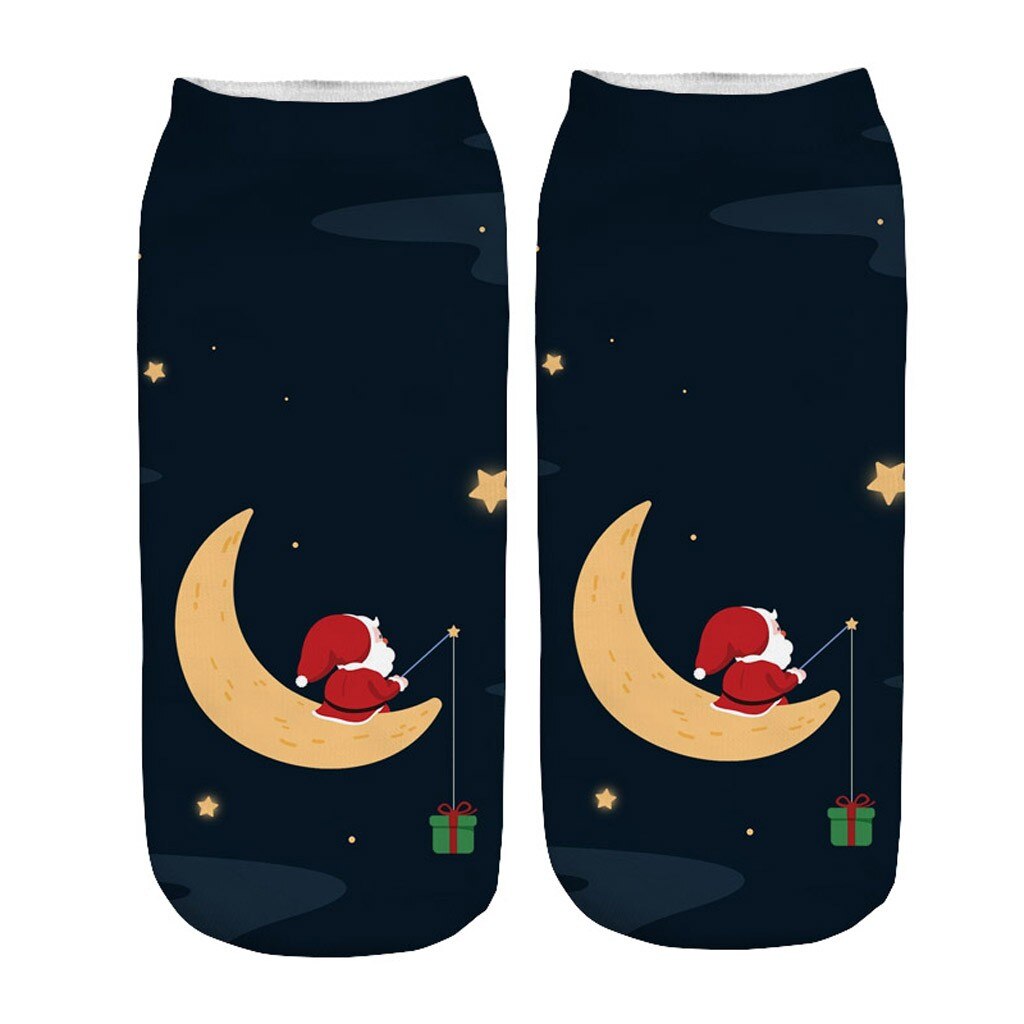 Jaycosin miehet naiset sukat harajuku skarpetki mukavat puuvillaiset joulusukat tossut lyhyt printti nilkka hauskat sukat kalsettiinit: E