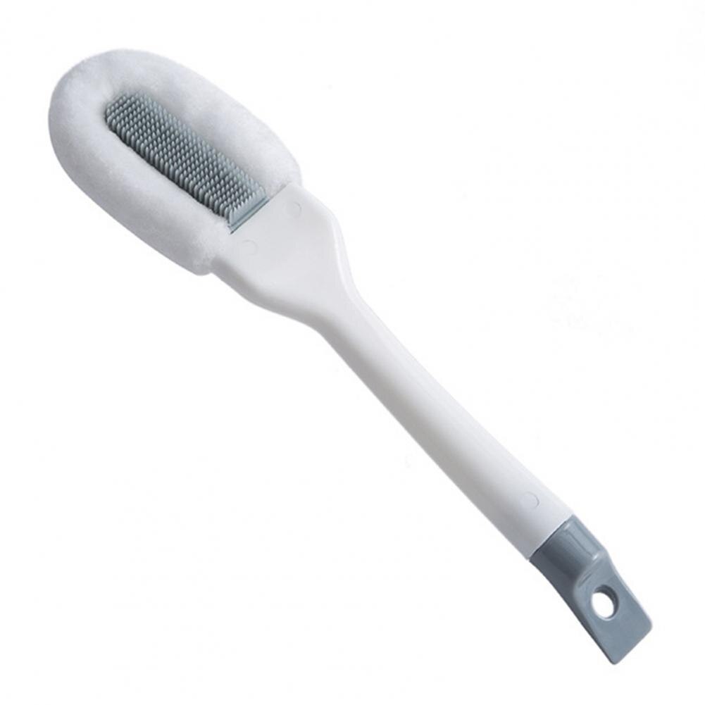 Cerdas suaves de microfibra, cepillo para zapatos, mango largo, accesorios de limpieza de lavandería: Blanco