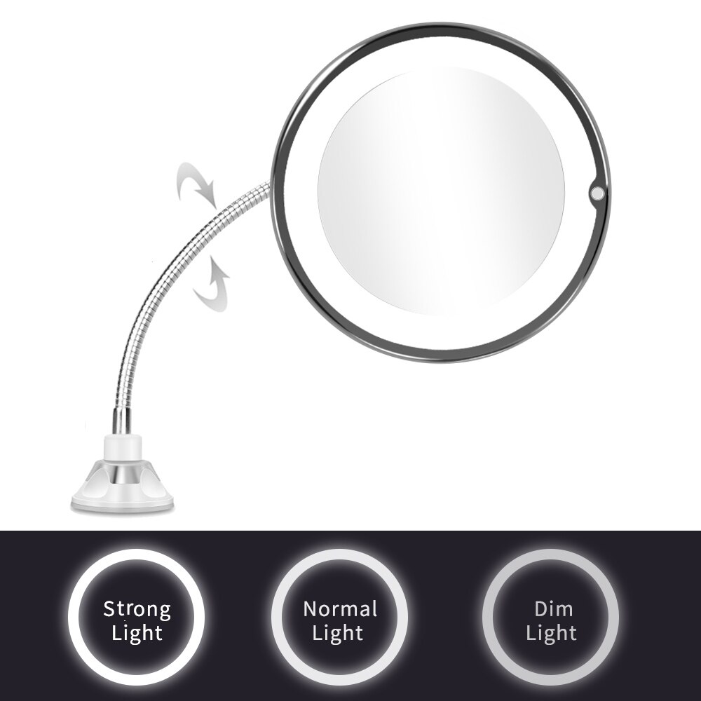 Makeup Vanity Mirror With 10X Lights LED Magnifying Mirror Cosmetic Mirrors Light Magnification LED Make up Mirrors Grossissant: 10X 3lights Style2