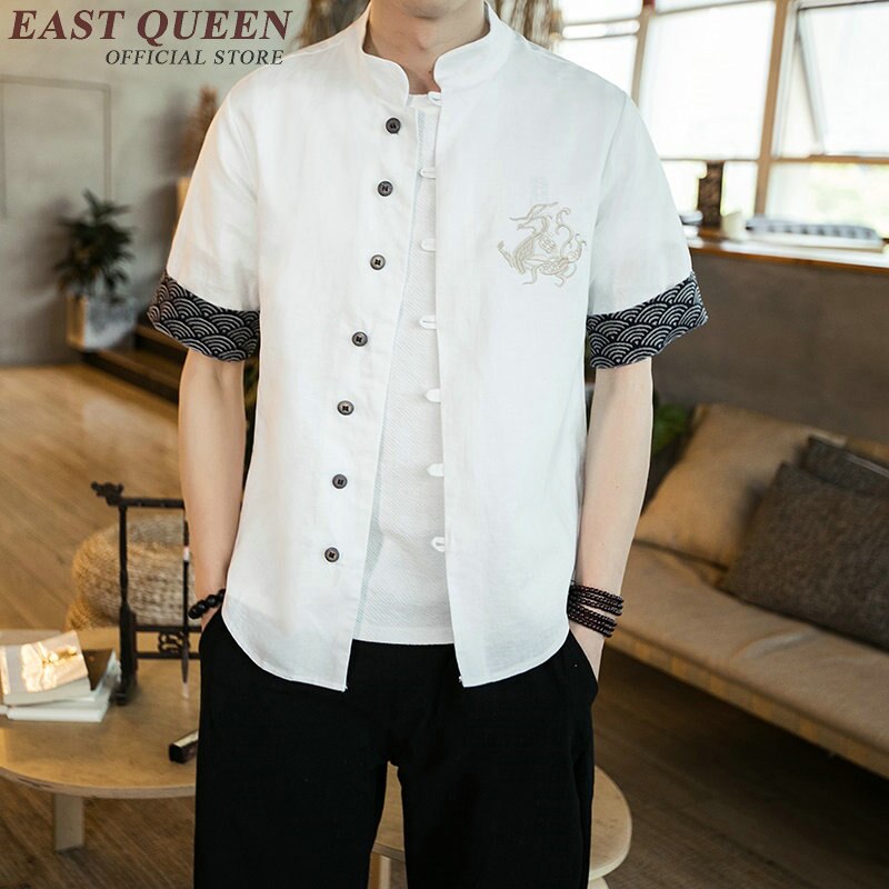 Traditionelle chinesische kleidung für männer männlichen Chinesischen mandarin kragen hemd bluse wushu kung fu outfit China hemd tops KK2321