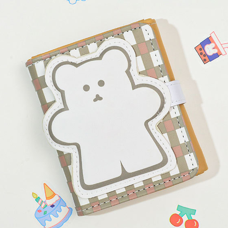 Versatile Little Bear Wallet Cartoon Women's Short Coin Wallet Snap On Card Bag
