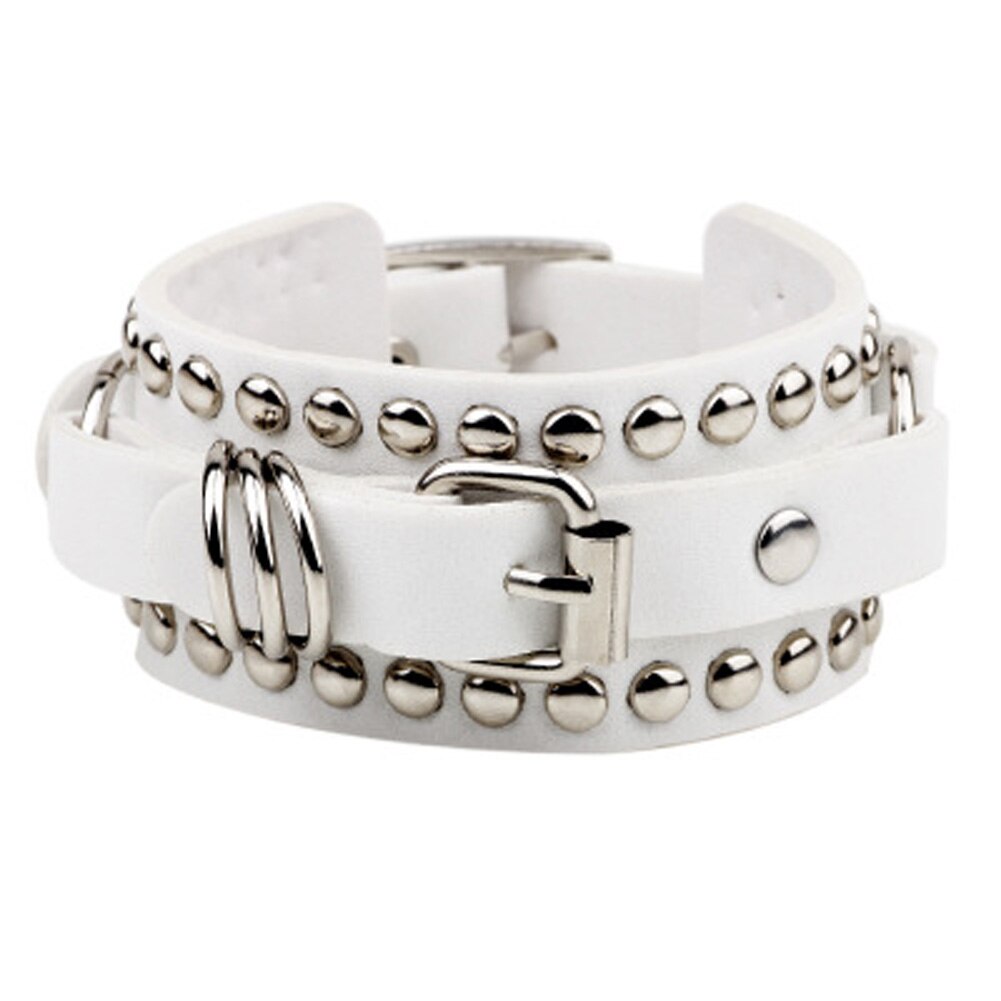 Schwarz und Weiß gotisch Punk Stil Nieten Armbinde Schnalle Gürtel Pu Leder Armbinde Armbinde frauen Armbinde Charme