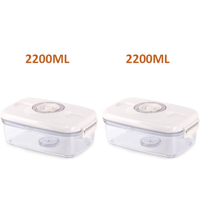 Circle Rectangle Square Food Storage Vacuum Container Different Capacity Vacuum Sealer Box Kitchen Storage for Vacuum Sealer: 2200ML2200ML