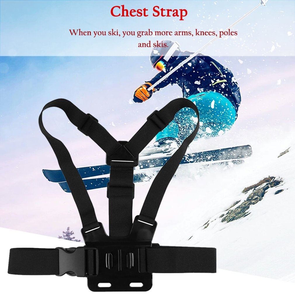 Zwart Duurzaam Ultra Meeslepende Verstelbare Harness Borstband Mount Borst Strap Mount Riem Voor Gopro Camera