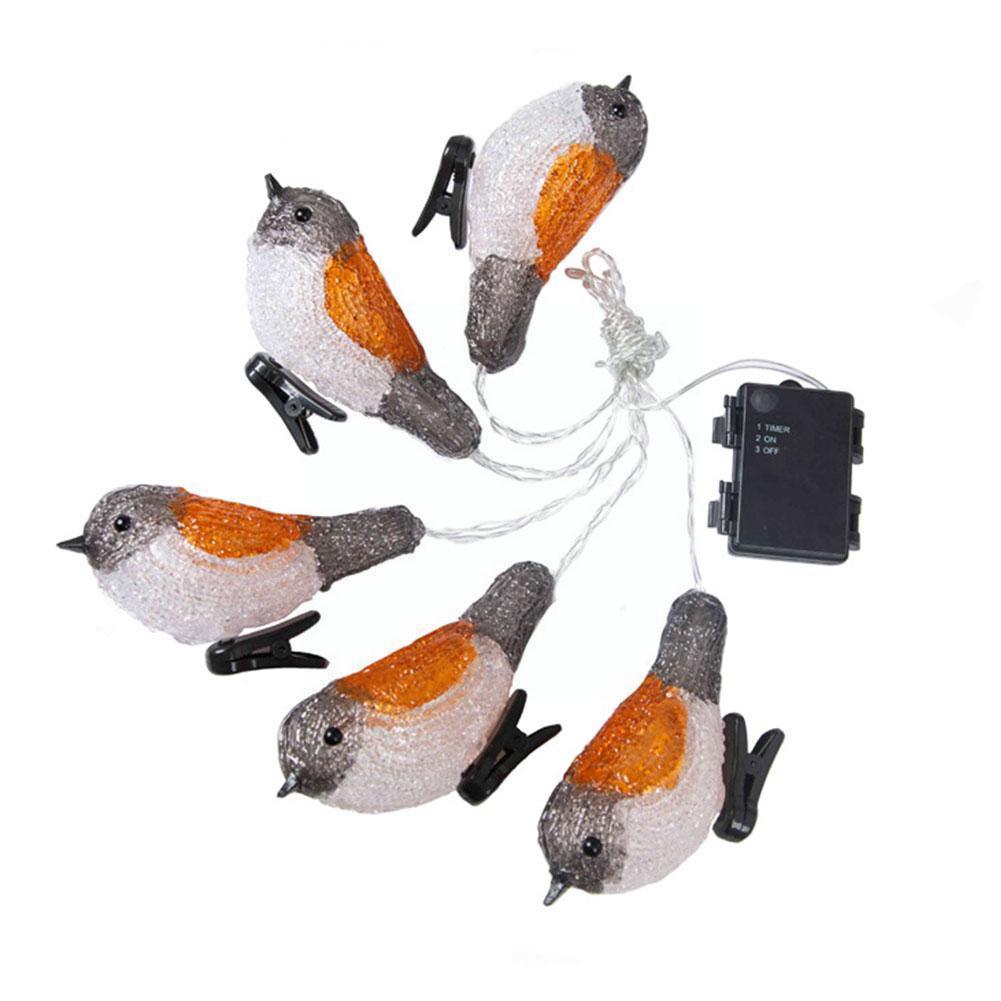 Bird Led String Light Robin Acrylic Mockingbird Solar Garland Led String Usb Battery Fairy Decoration Clip Lights With Powe W3d8