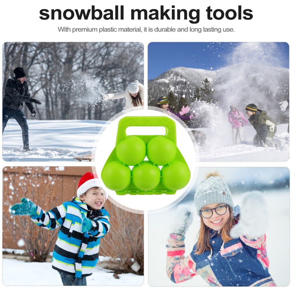 1 Set Sneeuw Spel Rekwisieten Plastic Grappige Praktische Creatieve Interessante Sneeuwbal Maker Sneeuw Emmer Sneeuwbal Clip Sneeuwpop Mal Voor Kid