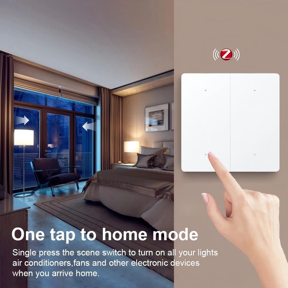 Interruttore di scena Smart ZigBee Interruttore di scena a 4 gang 12 Pulsante Controller Smart Life Funziona con 2MQTT e gateway ZigBee