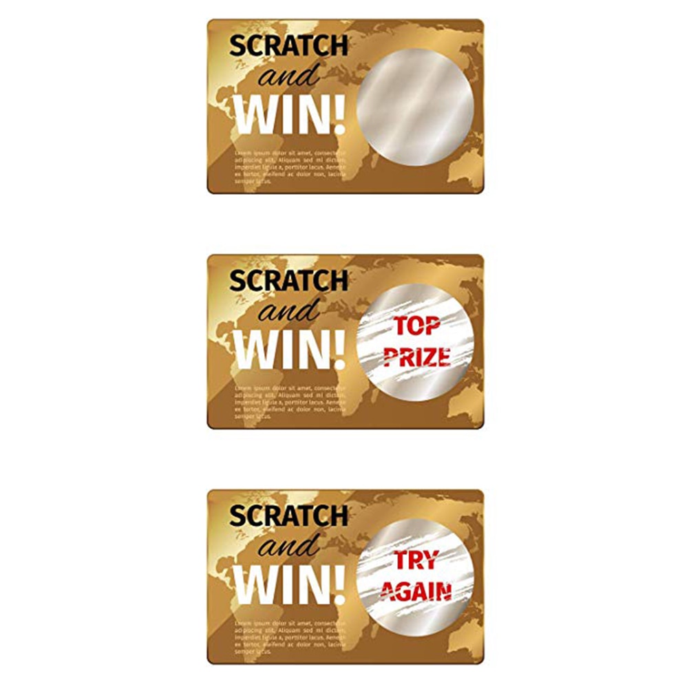 300Pcs Self-adhesive Circular Scrape Sticker Tape Prize Or Label Sticker Party Stickers For Envelope Card