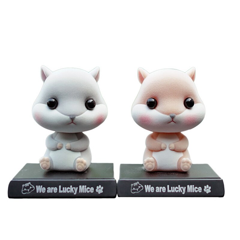 Flockhamster schudkop muispop auto accessoires mobiele telefoonhouder telefoonhouder decoratie meubels tafeldecoratie