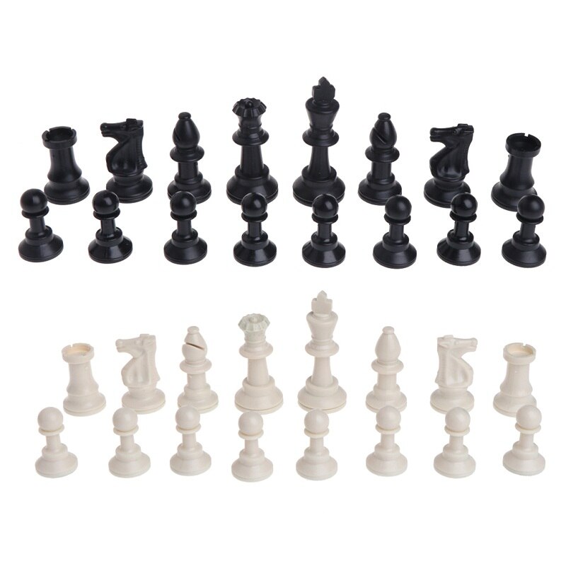 Medieval Chess Pieces Plastic Complete Chessmen International Word Chesses Game: 65