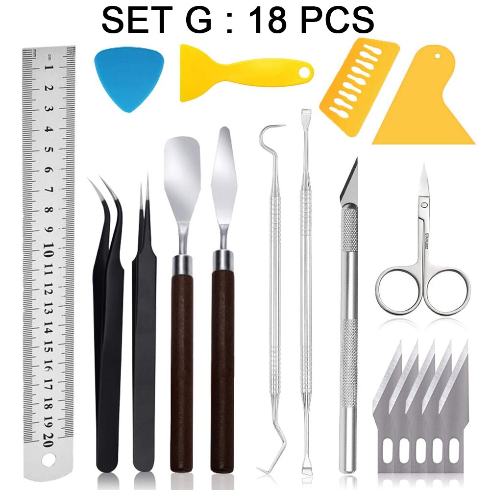 Craft Vinyl Weeding Tool Set Dried Flower Basic Handmade Tools DIY Kit Silhouettes Cameos Lettering Scrapbooking: Set G