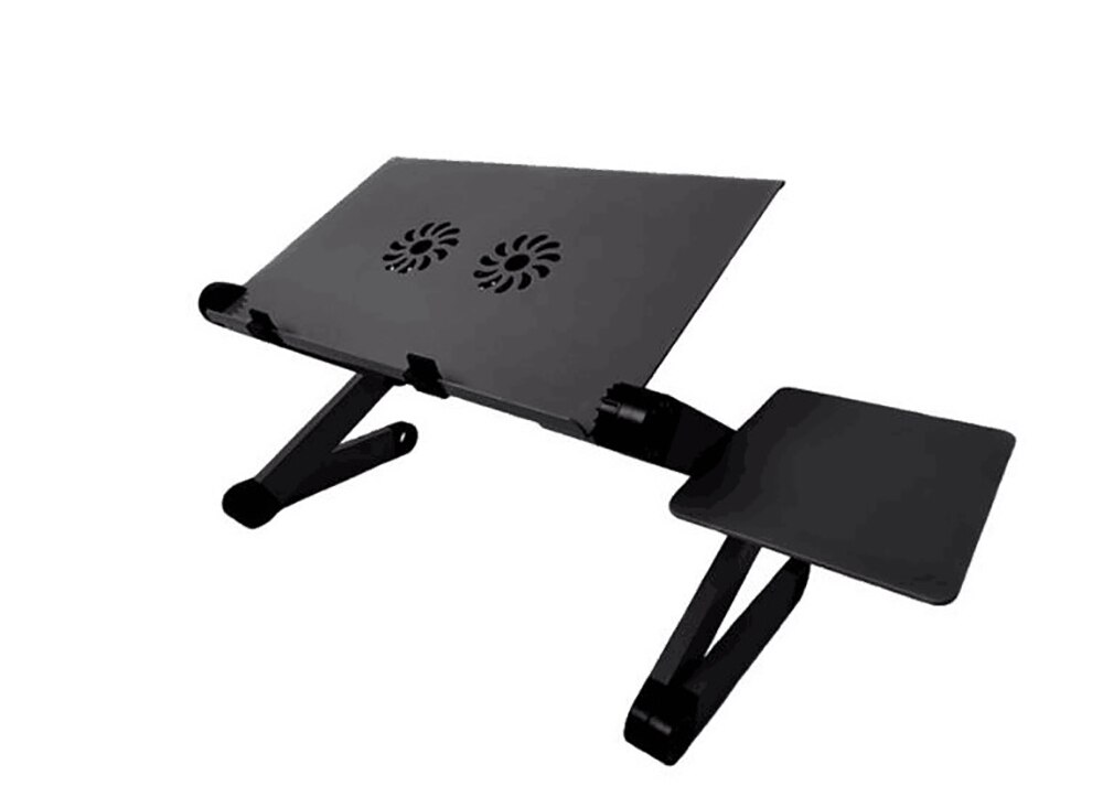 Multifunctional Laptop Table Adjustable Aluminum Laptop Stand Cooling Laptop Bed Computer Desk Desk Riser: black-Upgrade