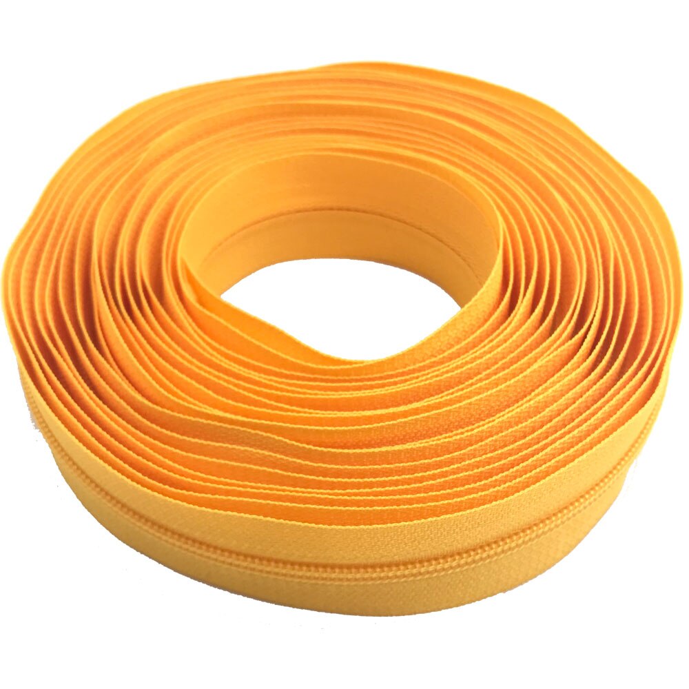3# Zipper Yellow Nylon Coil Zippers by Yard with Auto lock Zipper Pulls