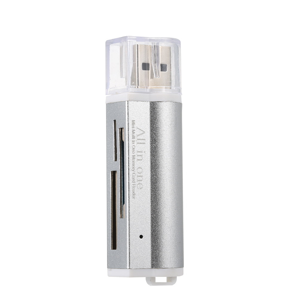 Usb 2.0 mini bærbar alt i en kortlæser til sd/sd/tf/ms duo/micro ms (m2)/ ms pro duo usb 2.0 usb kortlæsere til pc -computer